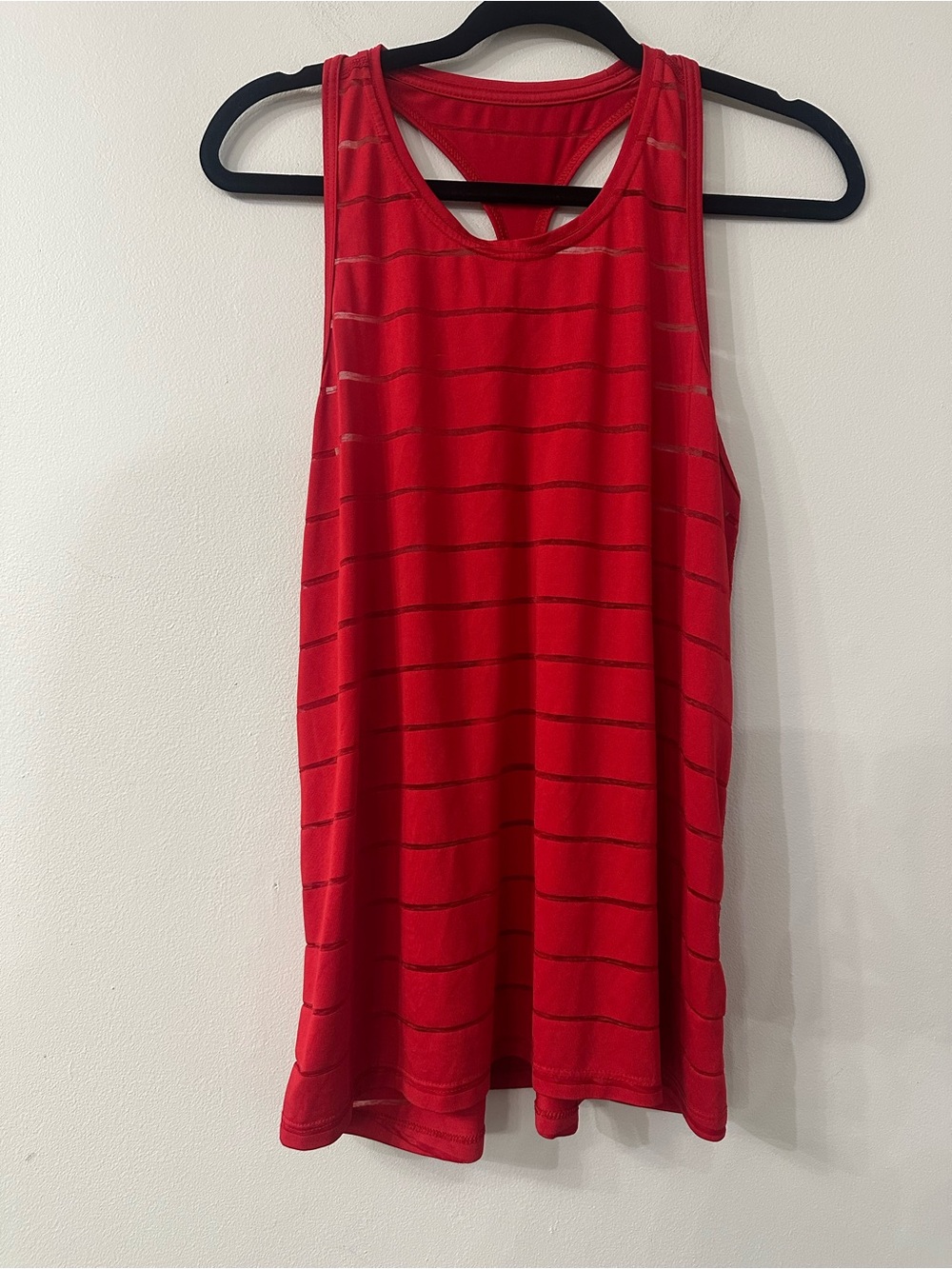 Athletic Works Red Striped Racerback Tank Top